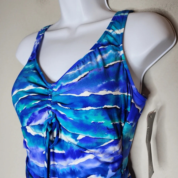 NWT Magicsuit by Miraclesuit ruched blue one peice swimsuit. Size 10 - Picture 12 of 13